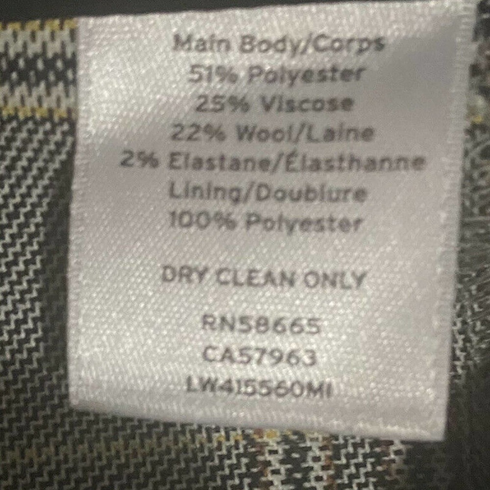 Lewit Grey Tan Glen Plaid Bootcut Trouser Career Pant Wool Blend Size 4 ab26 - Picture 6 of 6